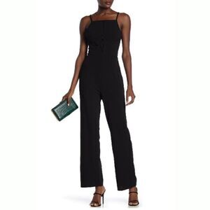 NWT ROW A Ladder Trim Black Sleeveless Jumpsuit